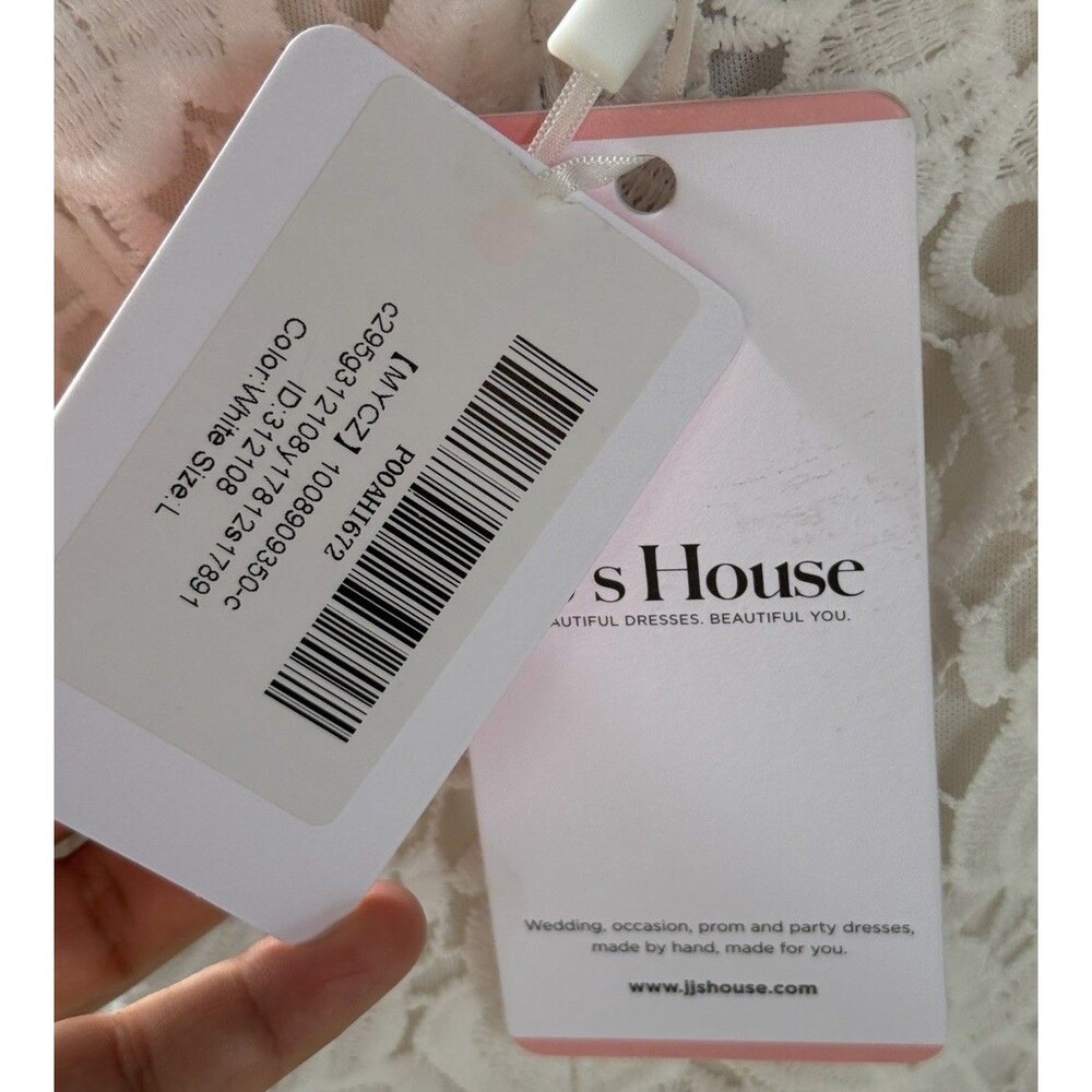 JJ's House Adelita White Lace Midi Dress Size L #312108 - Picture 8 of 16